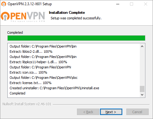 schermata 6 dell'installazione di OpenVPN