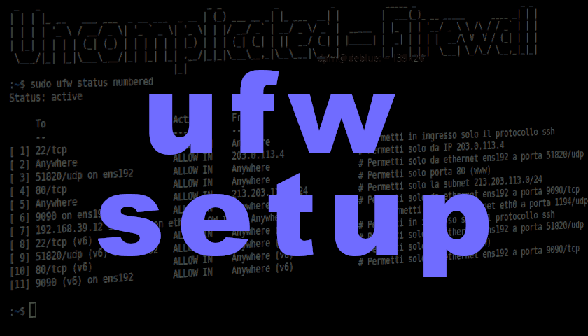 Setup di ufw